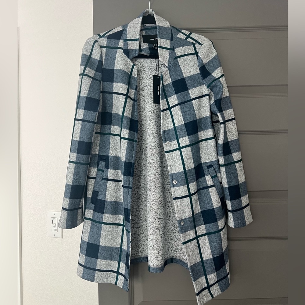 NWT, Vero Moda Katrine Check Brushed Jacket, Size Small